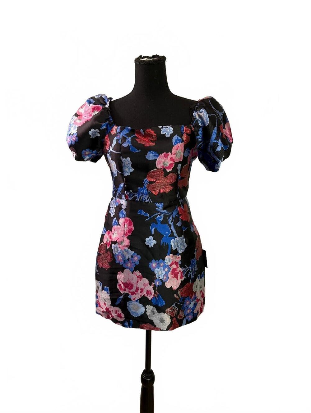 NWT Lulus Floral Puff Sleeve Mini Dress Size Small
